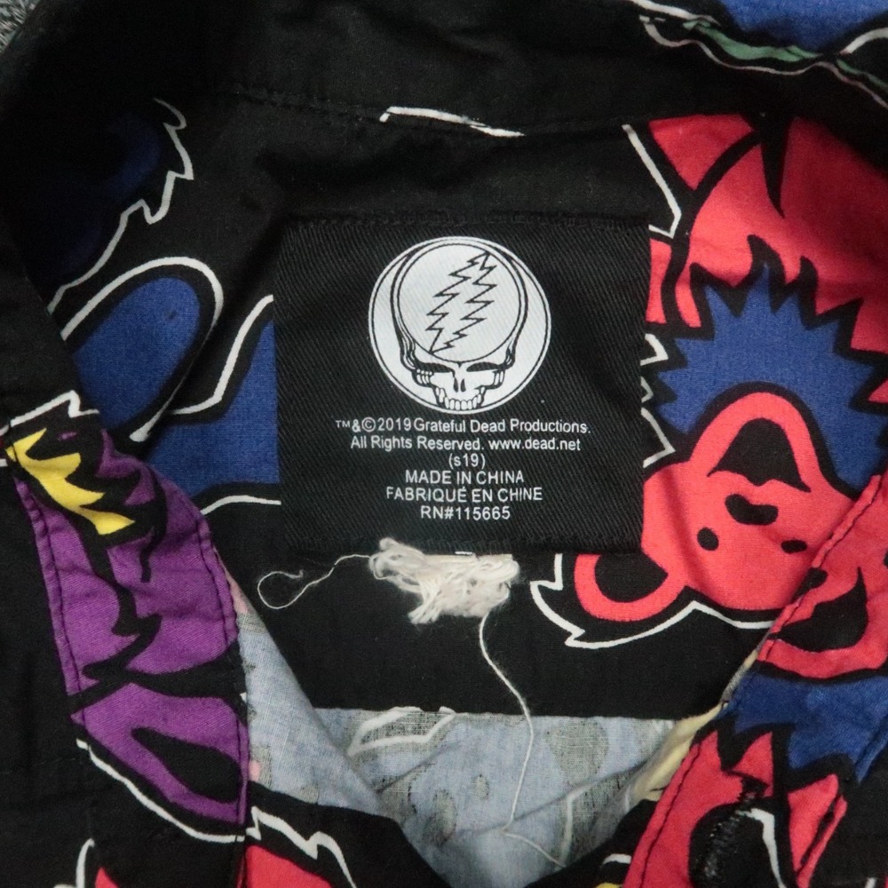 Grateful Dead Shirt Men Medium Black Dancing Bears Short‎ Sleeve Button Colorful - Picture 3 of 7